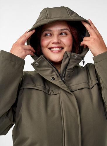 Zizzifashion Water-repellent softshell jacket with quilted lining, Tarmac, Image image number 0