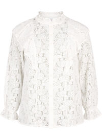 Lace shirt blouse with ruffle detail