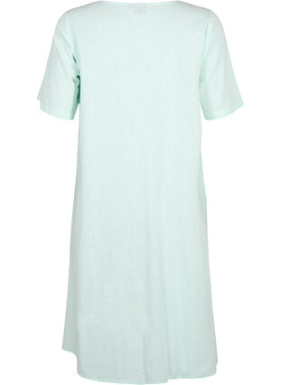 Zizzifashion Cotton blend kaftan dress with linen, Brook Green, Packshot image number 1