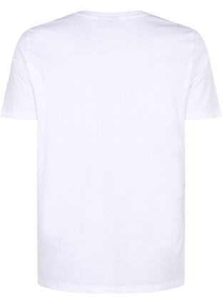 Zizzifashion Organic cotton T-shirt with bow detail, Bright White, Packshot image number 1