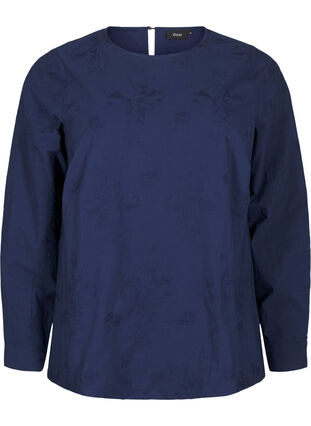 Zizzifashion Long-sleeved blouse with embroidery, Naval Academy, Packshot image number 0