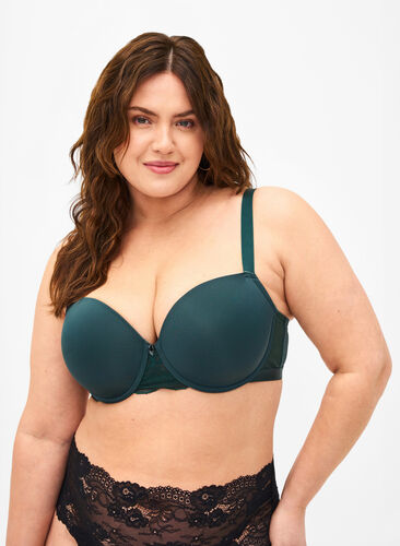 Zizzifashion Moulded bra with mesh, Scarab, Model image number 0