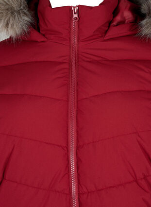 Zizzifashion Short puffer jacket with hood, Pomegranate, Packshot image number 2