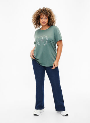 Zizzifashion FLASH - T-shirt with motif, Balsam Green Star, Model image number 2