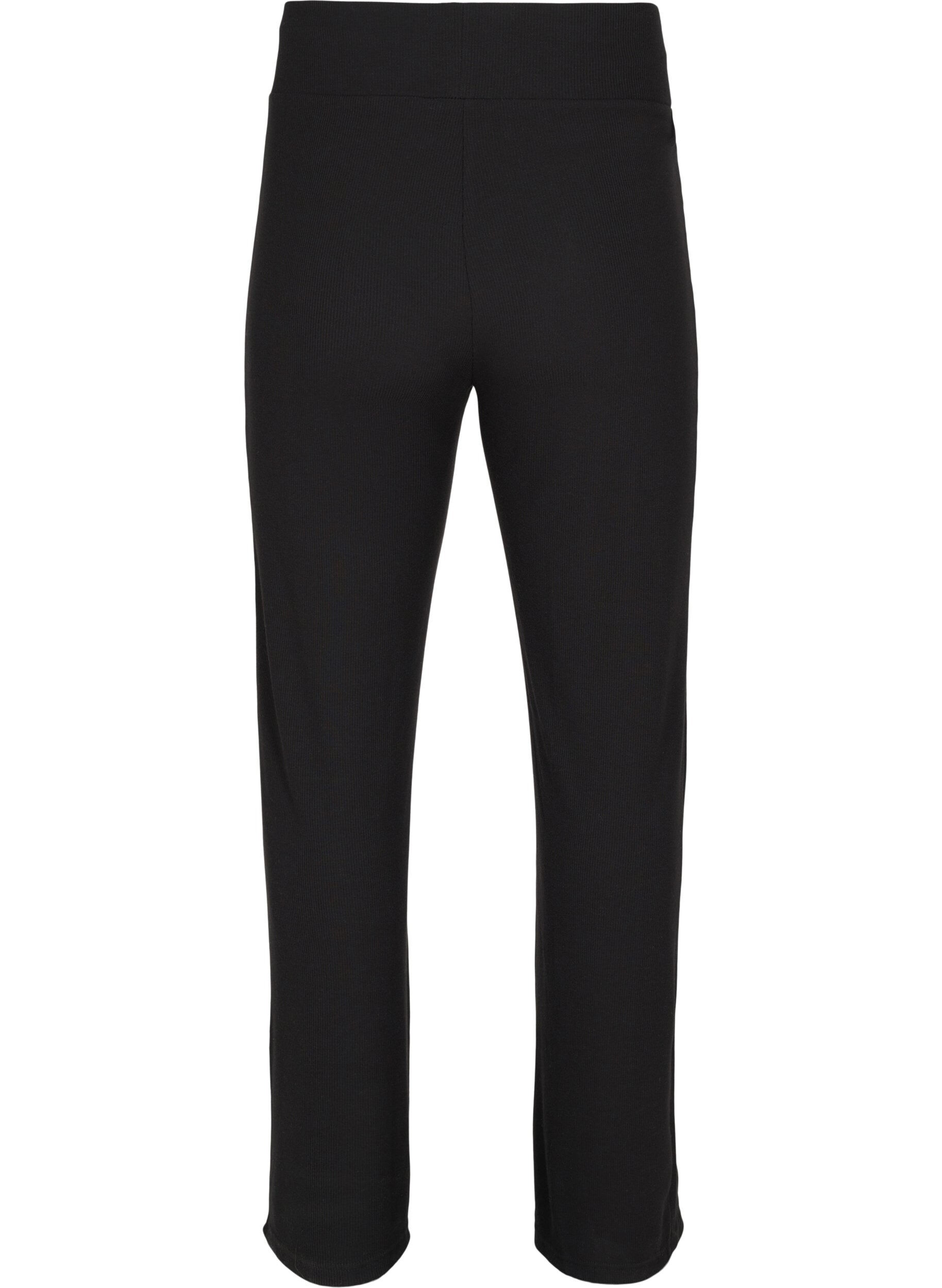 Flared training trousers in rib - Black - Sz. 42-60 - Zizzifashion