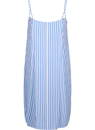 Zizzifashion FLASH - Striped strap dress in viscose, L. Blue White Stripe, Packshot image number 1