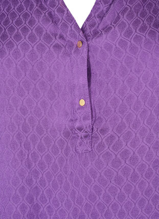 Zizzifashion Viscose tunic with tone-on-tone pattern, Lavender Violet, Packshot image number 2