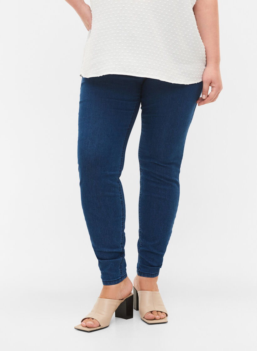 Jeggings with pockets - Blue - Sz. 42-60 - Zizzifashion