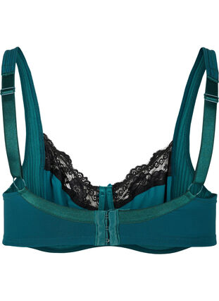 Underwired bra with lace - Green - Sz. 85E-115H - Zizzifashion