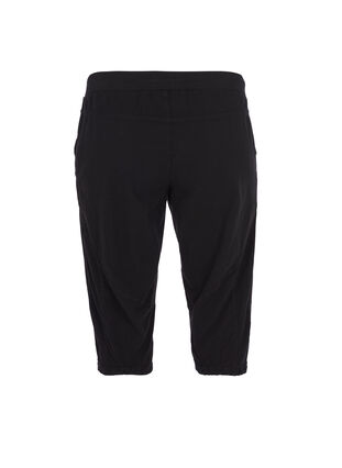 Zizzifashion Loose cropped trousers in cotton, Black, Packshot image number 1