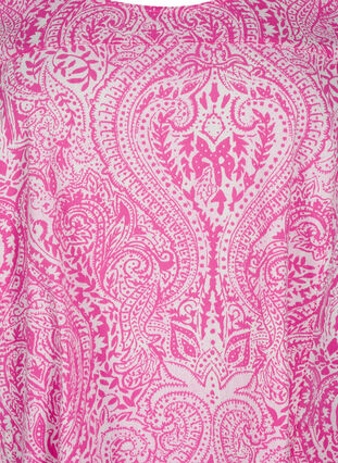 Zizzifashion Short-sleeved cotton dress with paisley print, Shocking P. Paisley , Packshot image number 2