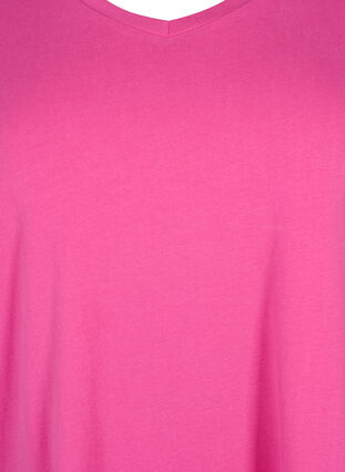 Zizzifashion Solid-coloured basic cotton T-shirt, Raspberry Rose, Packshot image number 2