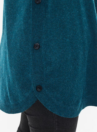 Zizzifashion Marled knitted sweater with button details, Deep Lake Mel., Model image number 2