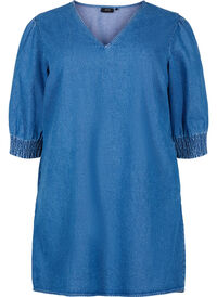 Tunic in denim with v neck