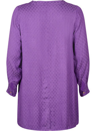 Zizzifashion Viscose tunic with tone-on-tone pattern, Lavender Violet, Packshot image number 1