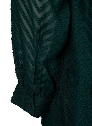 Zizzifashion Textured short dress with a ruffle collar, Scarab, Packshot image number 3