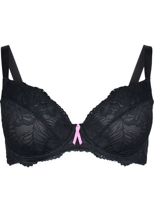 Support the breasts - lace bra with underwire - Black - Sz. 85E-115H -  Zizzifashion