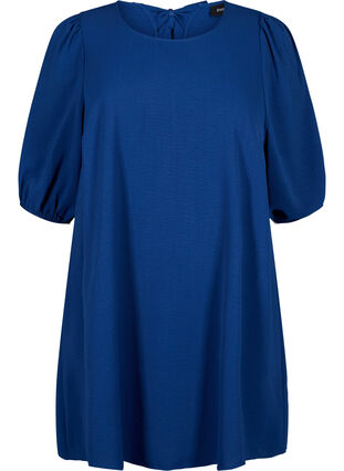 Zizzifashion Short dress with bow detail on the back, Estate Blue, Packshot image number 0