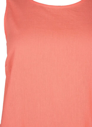 Zizzifashion Sleeveless cotton blend dress with linen, Living Coral, Packshot image number 2