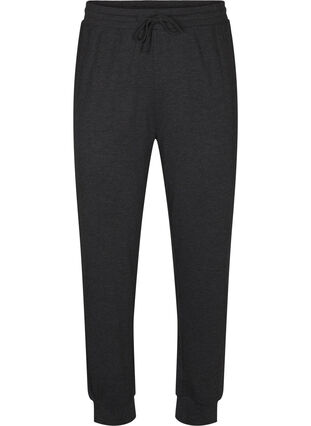 Zizzifashion Jersey trousers with high waist, Dark Grey Melange, Packshot image number 0