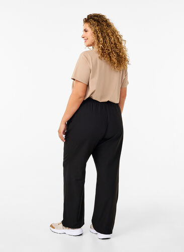 Zizzifashion Flared trousers with pockets, Black, Model image number 1