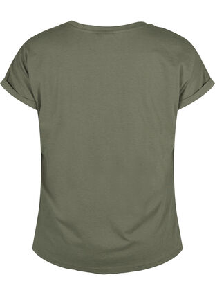 Zizzifashion Short sleeved cotton blend t-shirt, Dusty Olive, Packshot image number 1