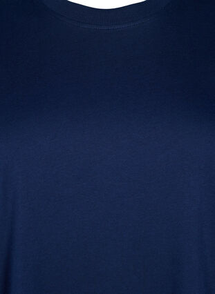 Zizzifashion Basic cotton T-shirt with round neck, Navy Blazer, Packshot image number 2