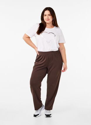 Zizzifashion FLASH - Straight fit trousers, Chocolate Brown, Model image number 0