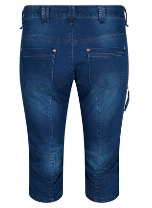 Zizzifashion Slim fit capri jeans with pockets, Dark blue denim, Packshot image number 1