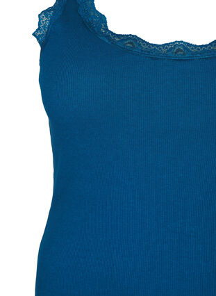 Zizzifashion Top with lace trim, Blue Opal, Packshot image number 2