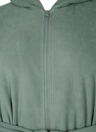 Zizzifashion Bathrobe with zipper and hood, Balsam Green, Packshot image number 2
