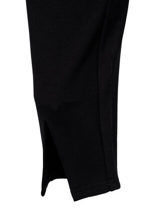 Zizzifashion Viscose leggings with front slits, Black, Packshot image number 3