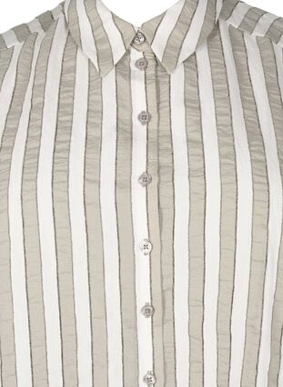 Zizzifashion Loose shirt with stripes, Sand w. Black Stripe, Packshot image number 2