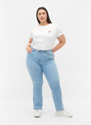 Zizzifashion High-waisted Ellen bootcut jeans, Ex Lgt Blue, Model image number 0