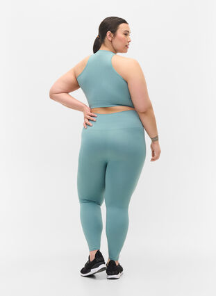 Workout leggings with ribbed structure - Green - Sz. 42-60