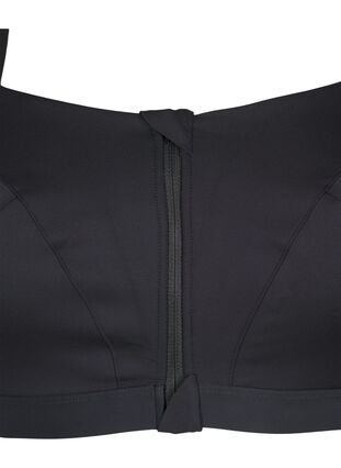 Zizzifashion Sports bra with a front closure and high support, Black, Packshot image number 2