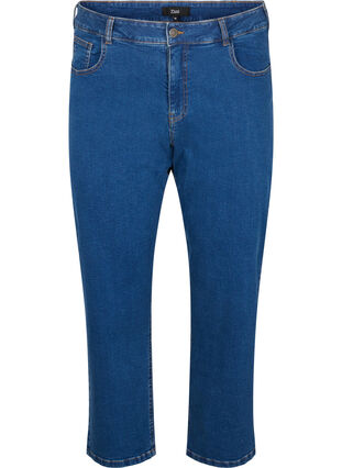 Zizzifashion Cropped Vera jeans with straight fit, Blue Denim, Packshot image number 0