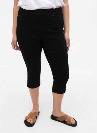 Zizzifashion Denim knickers with elastic waistband, Black, Model image number 2
