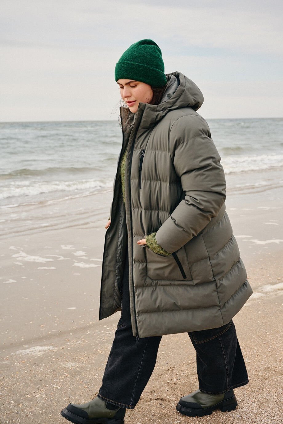 Women's Winter Coats,Warm Puffer Jacket Hooded Parka Coat Warm Long Winter  Jacket Thick Coats with Pockets (Color : Green, Size : Medium)