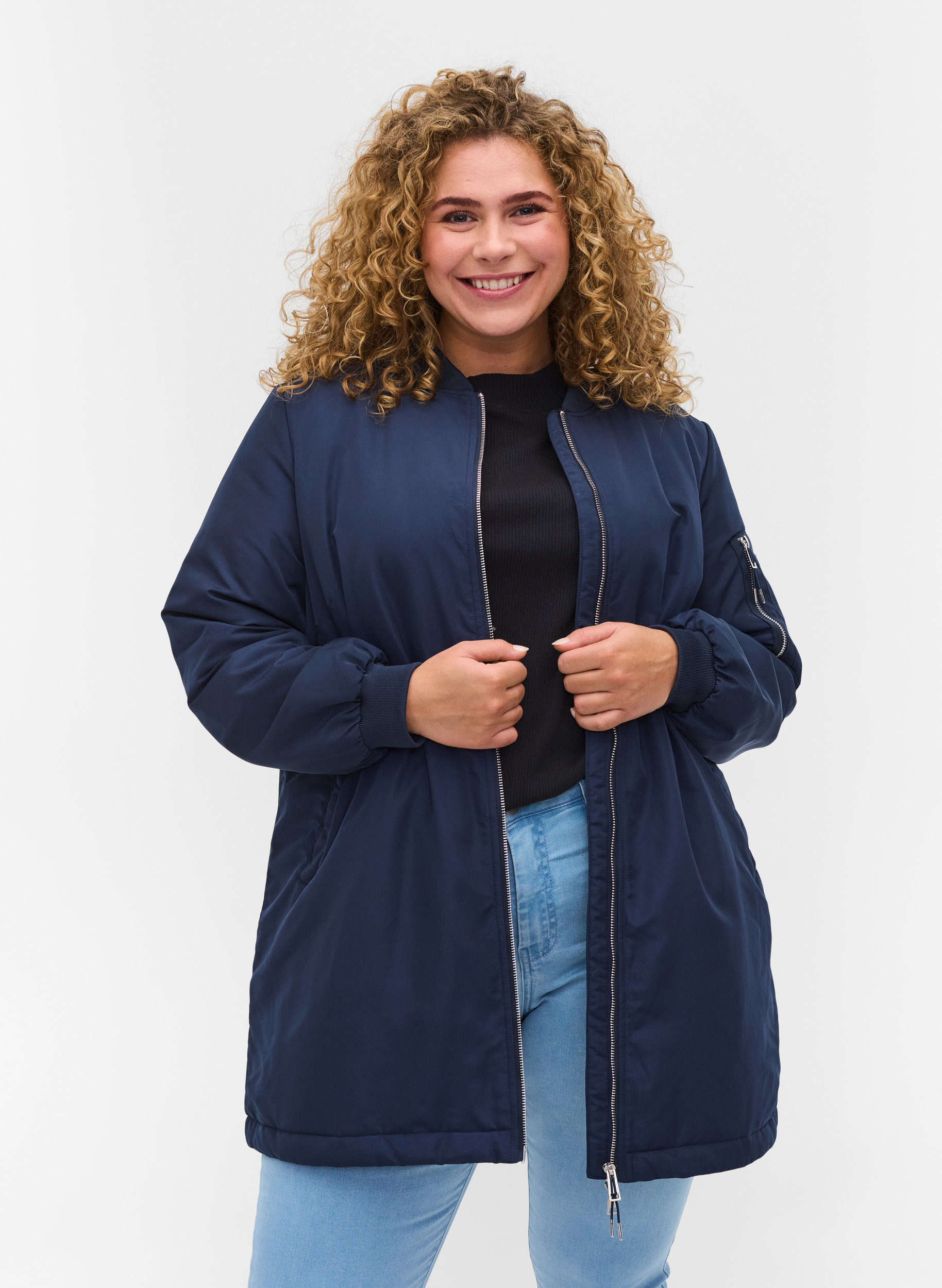 plus size bomber coat