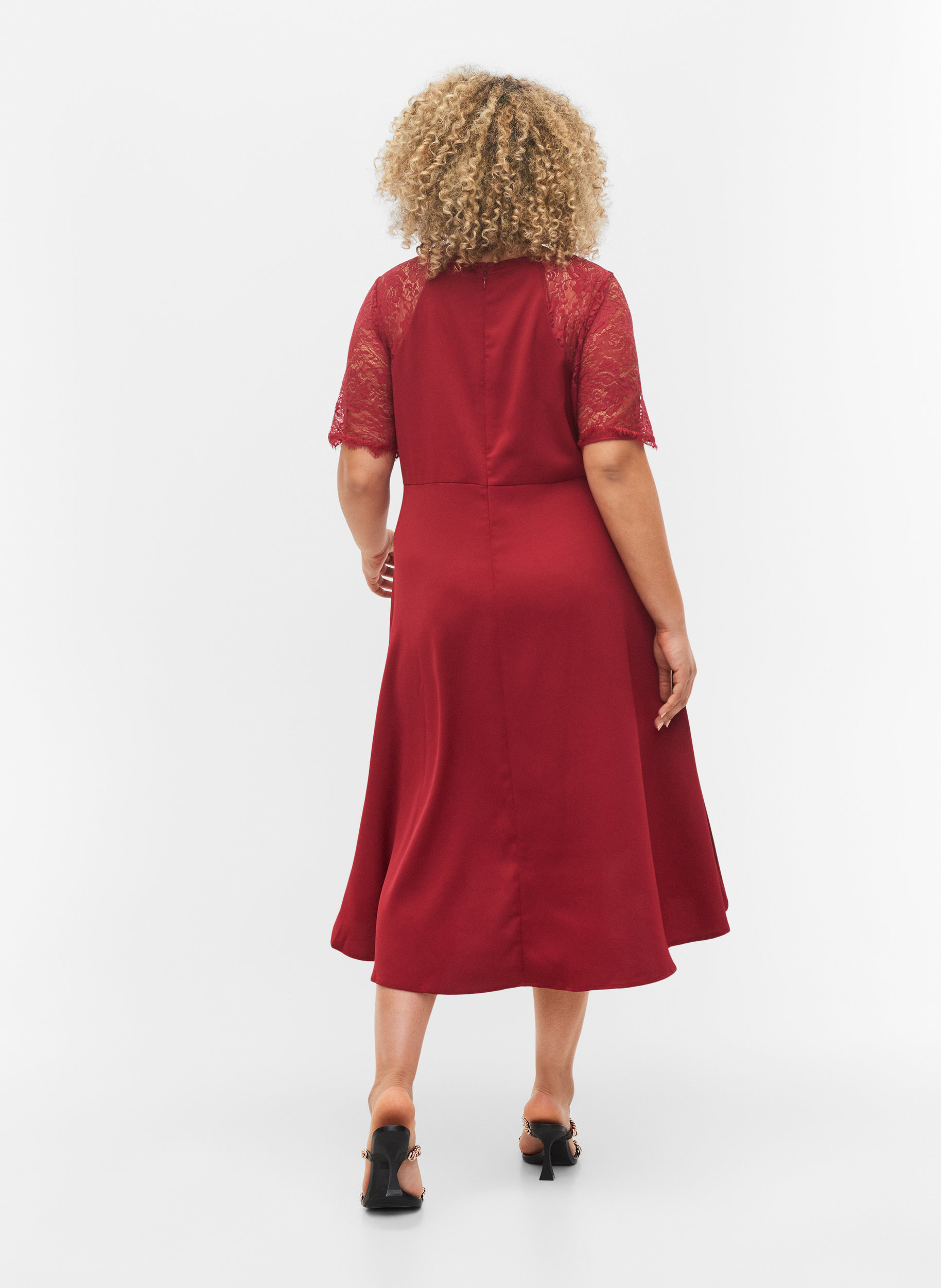 rhubarb midi tea dress