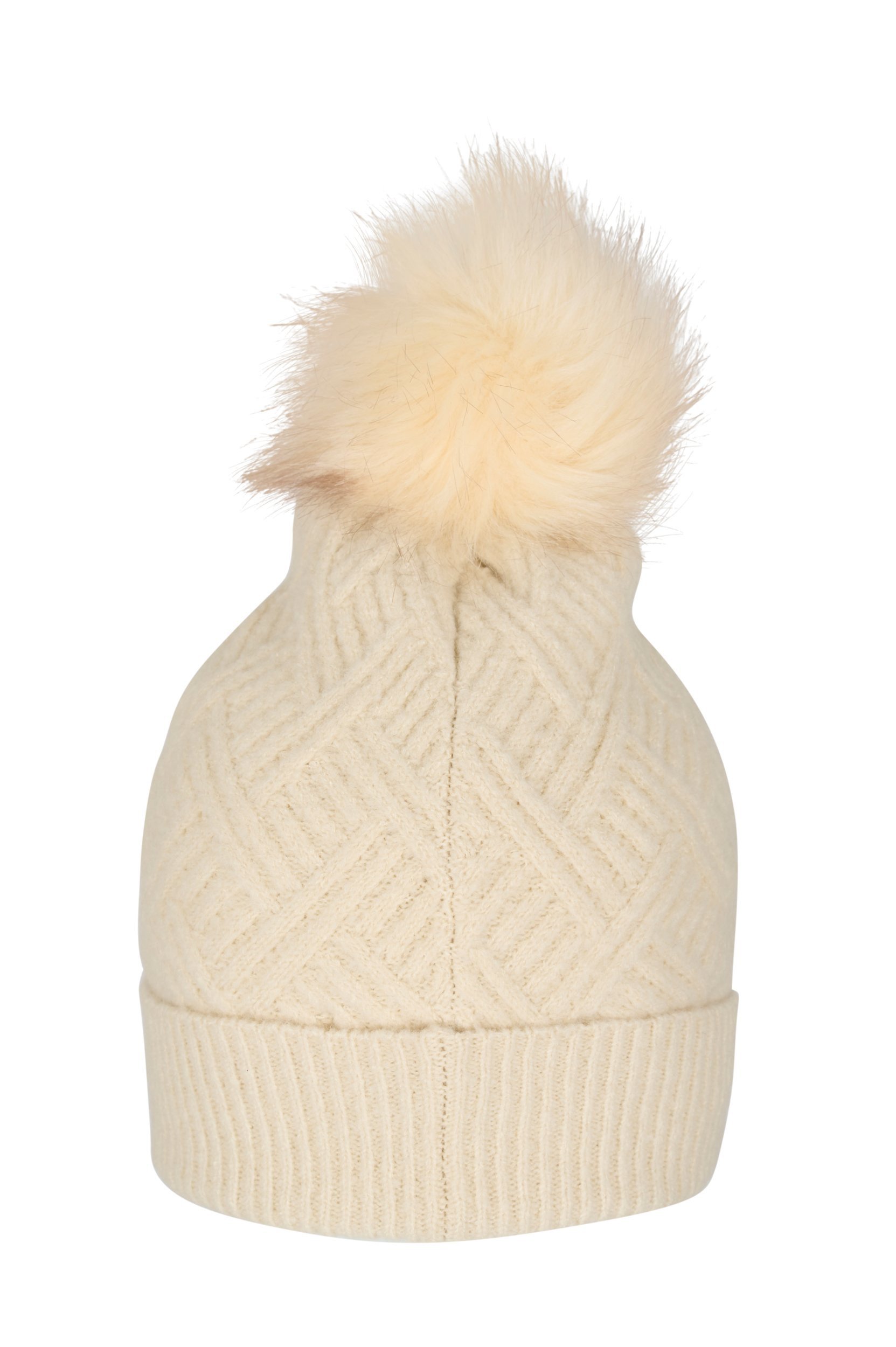 off white beanie with pom pom