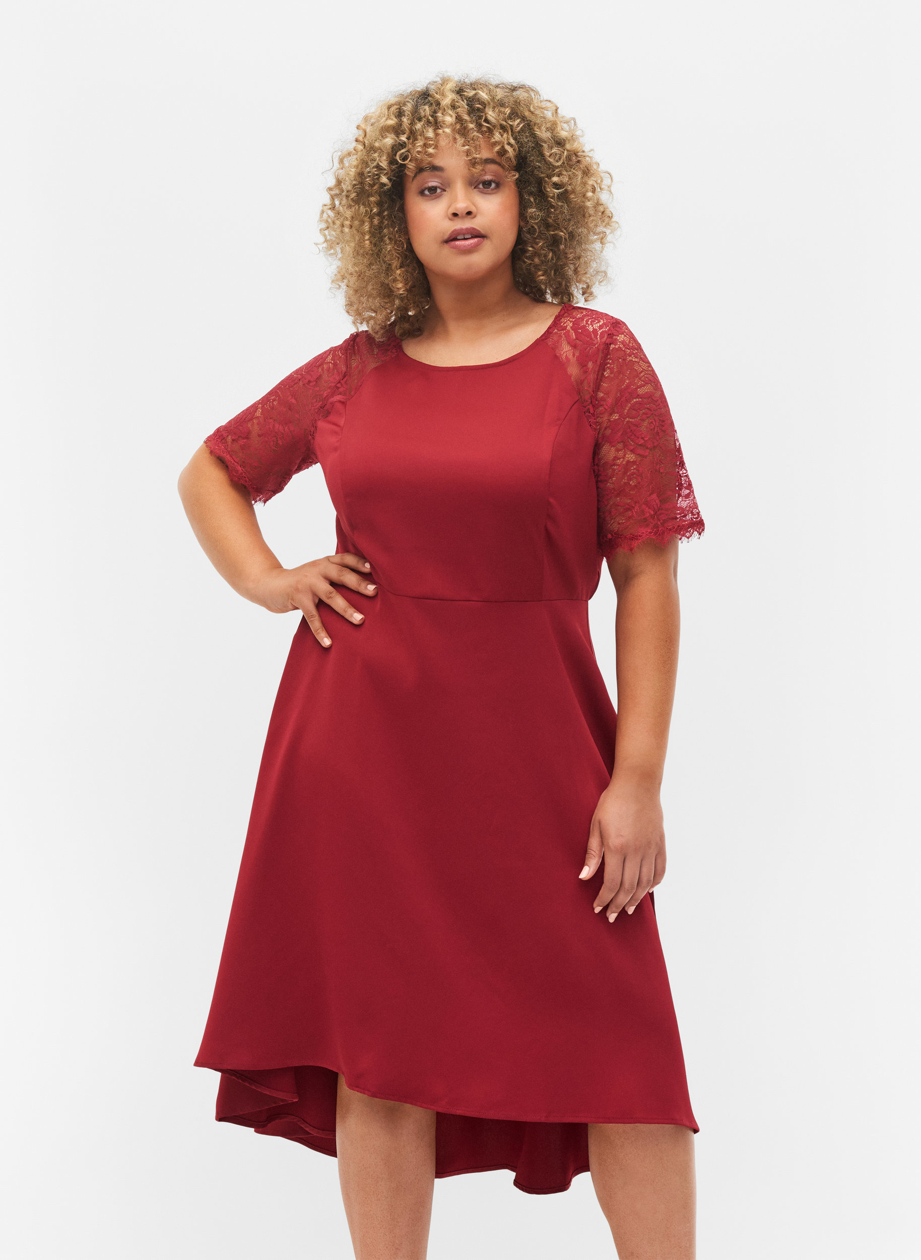 rhubarb midi tea dress