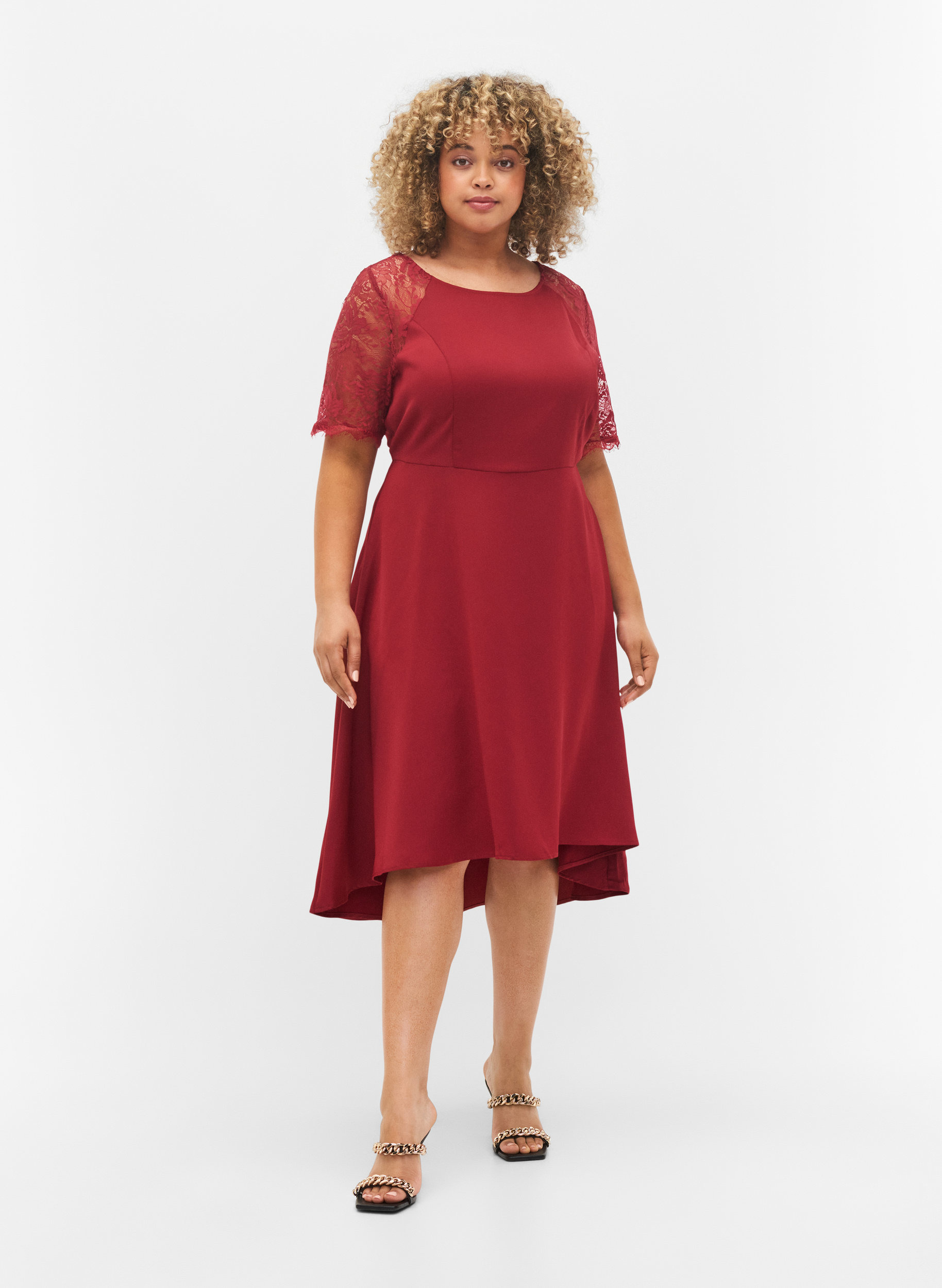 rhubarb midi tea dress