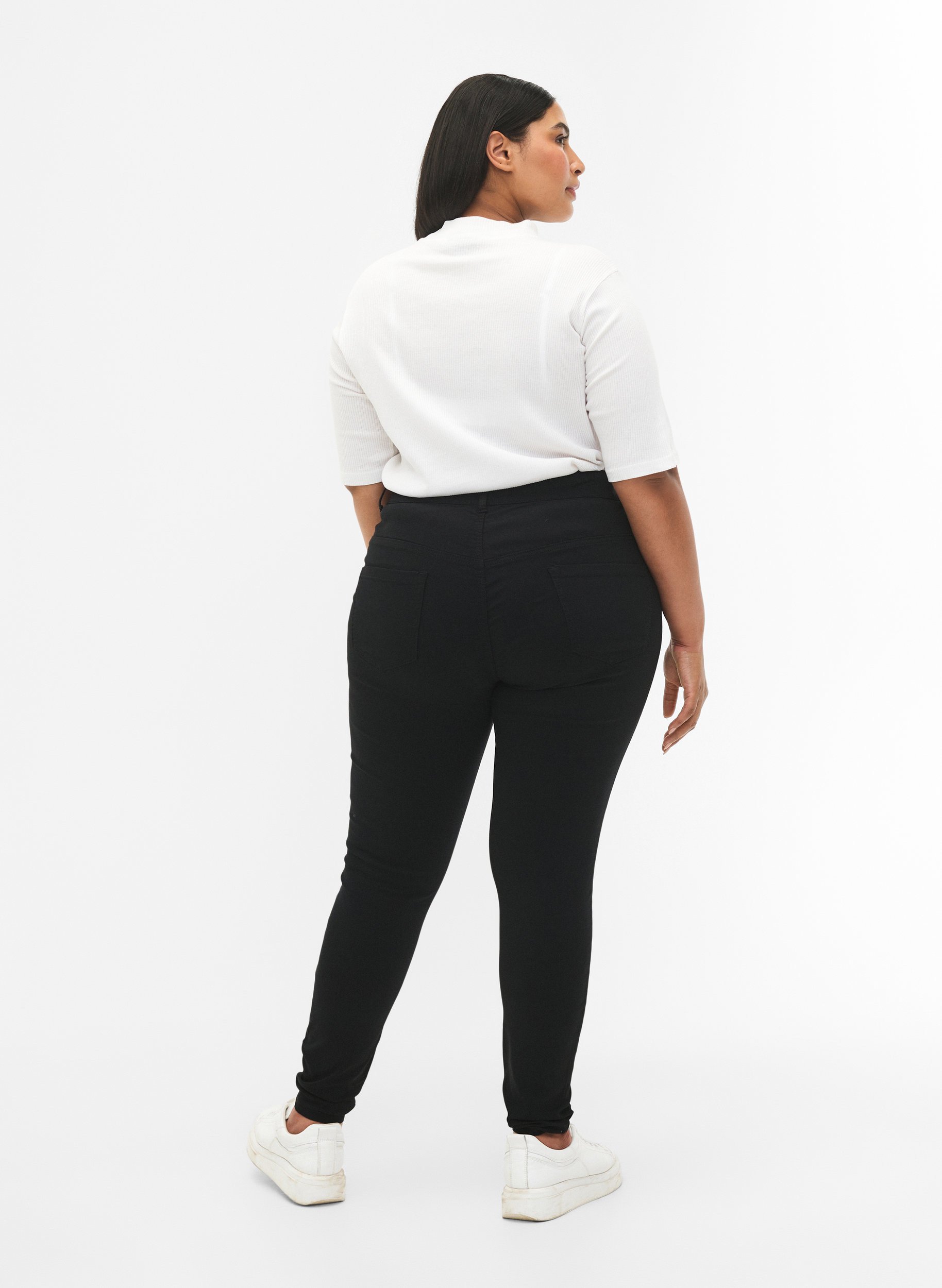 plus size skinny black trousers