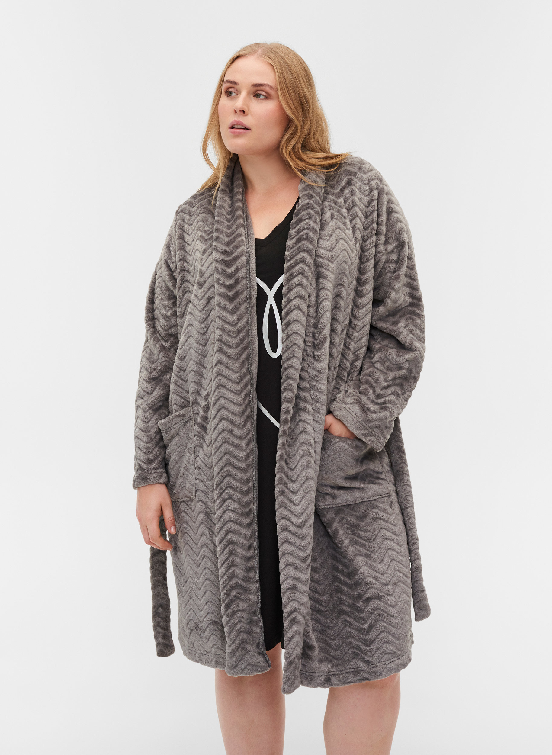 plus size grey dressing gown