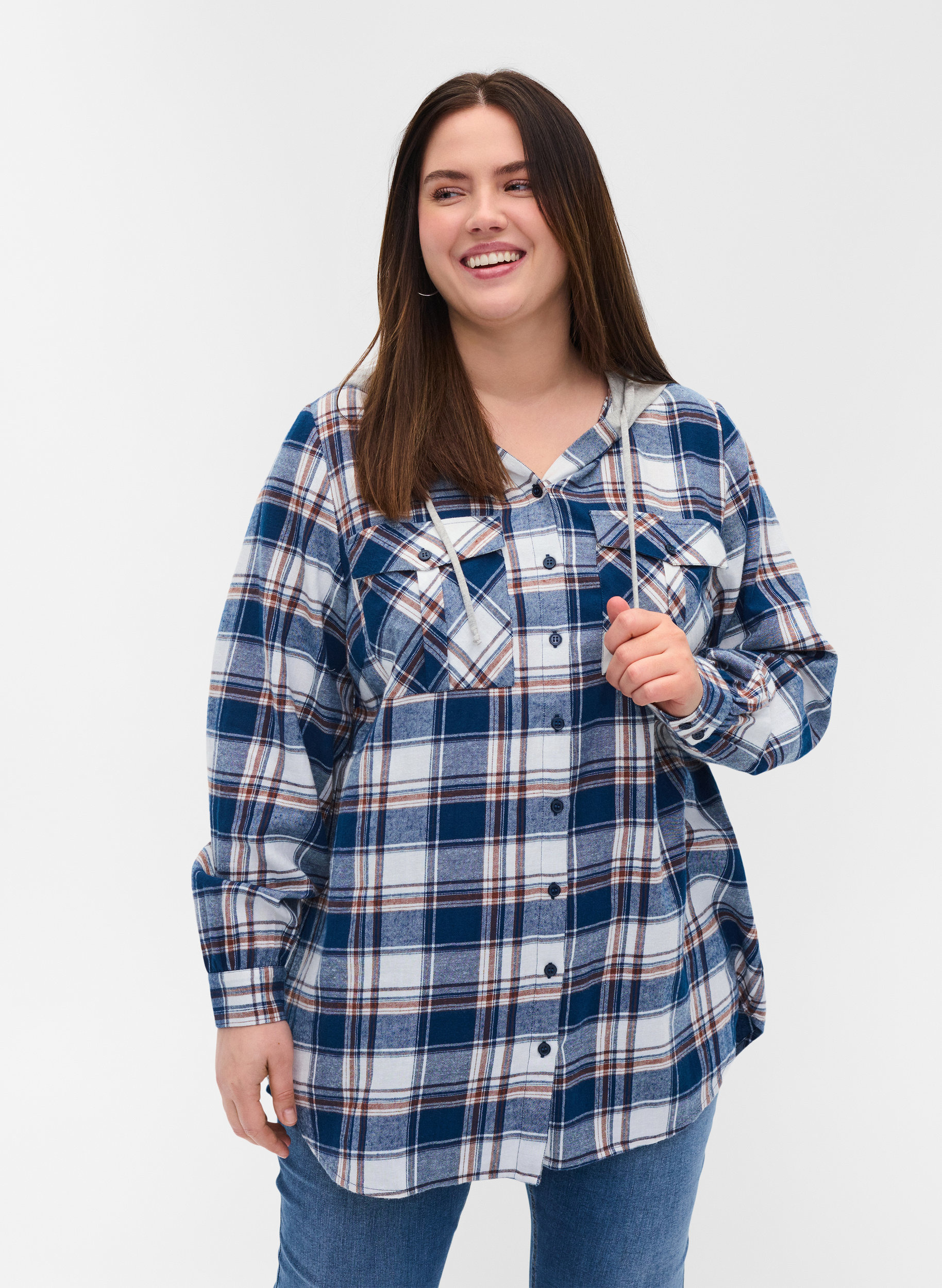 plus size check jacket