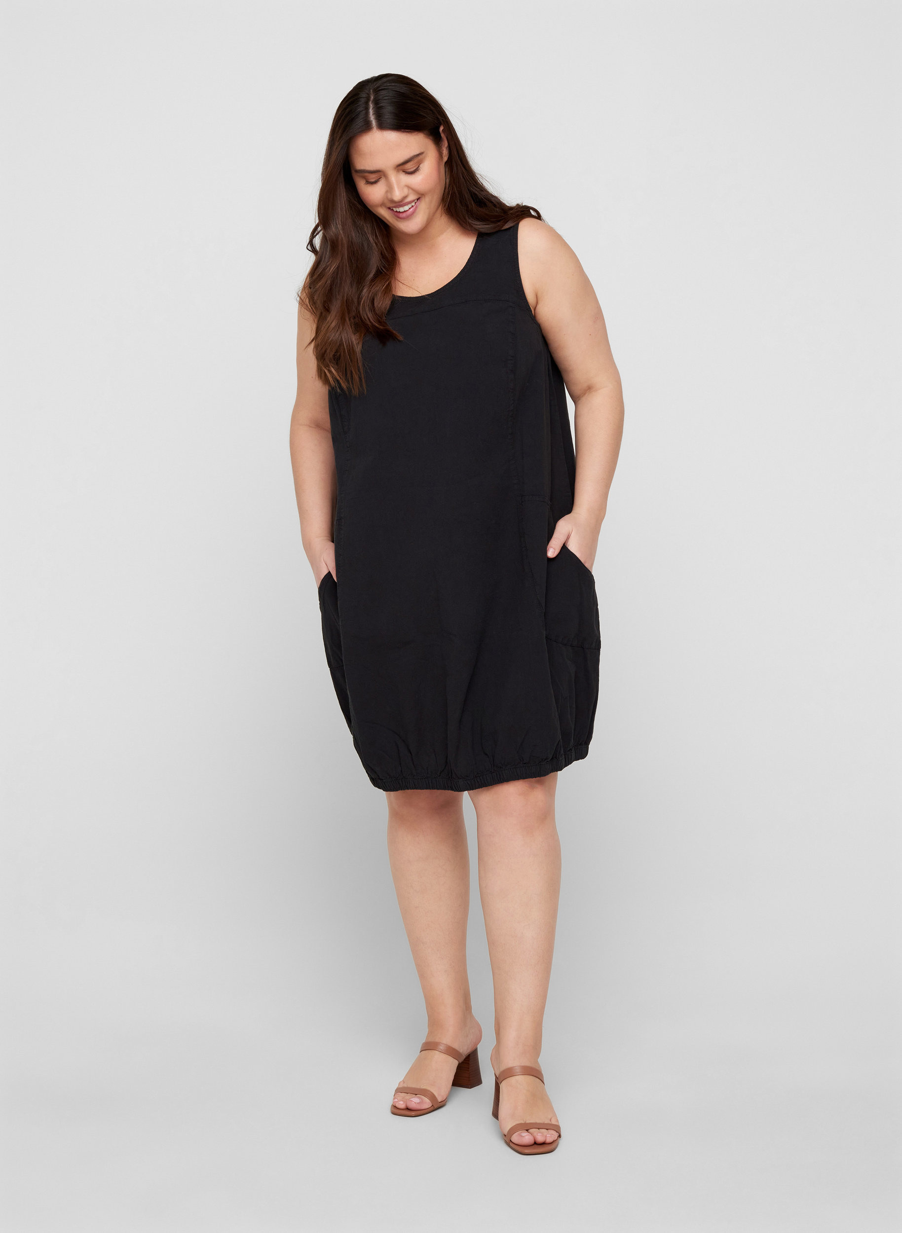 plain black cotton dress